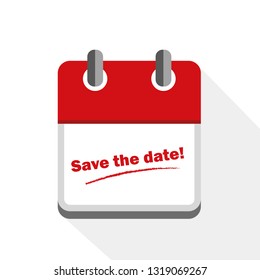 save the date red calendar icon vector illustration EPS10