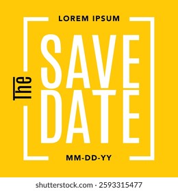 Save the date retro banner. Can be used for business, marketing and advertising. logo graphic design of event summit made for Technology and upcoming events. Vector EPS 10