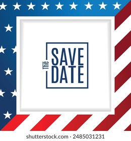 Save the date, Retro Save the date banner. colorful background Can be used for business, marketing and advertising.
