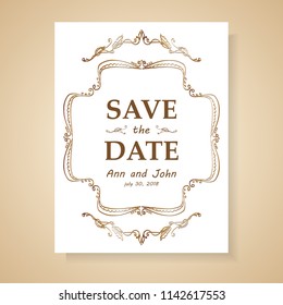 Save the date retro wedding invitation