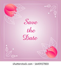 Save the date romantic wedding
