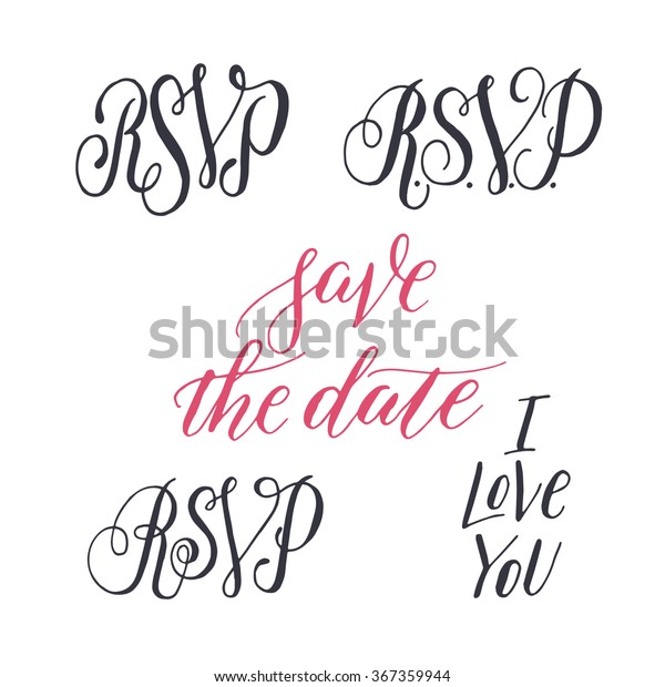 Save Date Rsvp Hand Drawn Elegant Royalty Free Stock Image