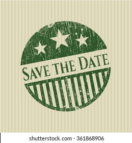 Save the Date rubber grunge seal