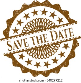 Save the Date rubber grunge texture seal