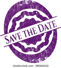 Save the Date rubber seal with grunge texture