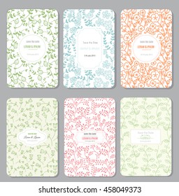 Save The Date Set, Wedding Invitation Card, Vector Illustration