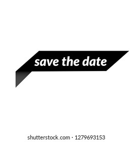 save the date sign, emblem, label, badge,sticker. save the date paper origami speech bubble. save the date tag. save the date banner. Designed for your web site design, logo, app, UI - Vektor 