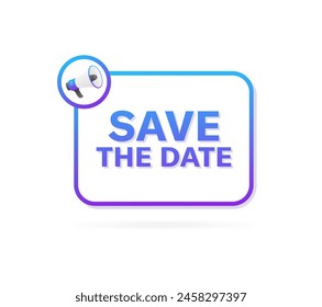 Save the date sign icon. Flat style. Vector icon