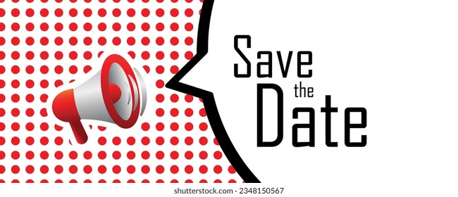 save the date sign on white background