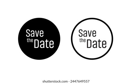 save the date sign on white background