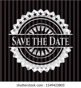 Save the Date silvery badge