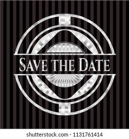 Save the Date silvery shiny emblem