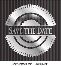 Save the Date silvery shiny emblem