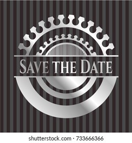 Save the Date silvery shiny emblem