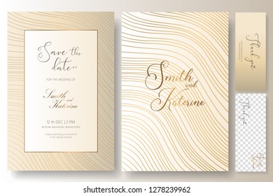 Save the date special day wedding anniversary card with thank you card vector templates