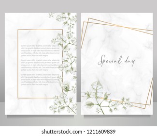 SAVE THE DATE SPECIAL EVENT CARD VECTOR TEMPLATE GOLDEN FRAME. design element for wedding / birthday cards and special events