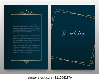 SAVE THE DATE SPECIAL EVENT CARD VECTOR TEMPLATE GOLDEN FRAME ( ROYAL THEME ) vector element for wedding card / birthday card and for special events