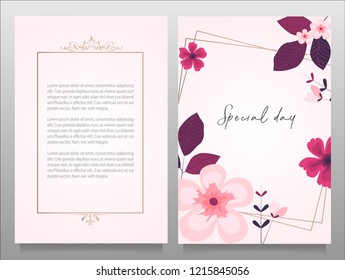 SAVE THE DATE SPECIAL EVENT CARD FLORAL FRAME VECTOR TEMPLATE ( TROPICAL THEME ) vector element for wedding cards / birthday cards and for special events