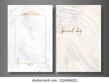 SAVE THE DATE SPECIAL WEDDING CARD GOLDEN WAVES PATTERN TEXTURE, ABSTRACT MARBLE TEXTURE BACKGROUND. design element for wedding card , birthday card , special event anniversary card 