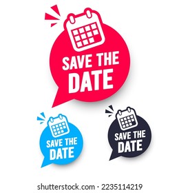 Save The Date Speech Bubble Set