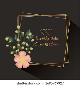 save the date square frame vector illustration design