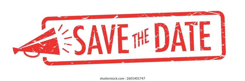 Save the date stamp with megaphone
