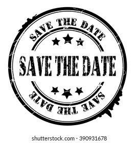 save the date stamp on a white, vector illustration