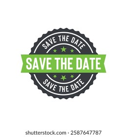 Save the Date Stamp Seal Vector Template