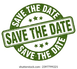 save the date stamp. save the date sign. round grunge label