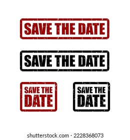 save the date stamp symbol grunge red and black color
