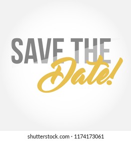 save the date stylish typography copy message isolated over a white background
