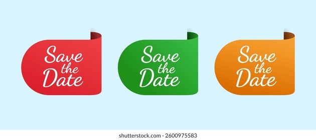 Save the date tag bookmark design