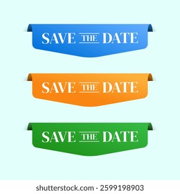 Save the date tag label bookmark illustration