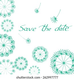 save the date - template for invitation with dandelion