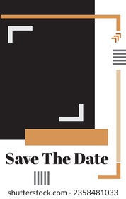 save the date template, Modern wedding invitation card