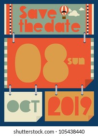 save the date template vector/illustration