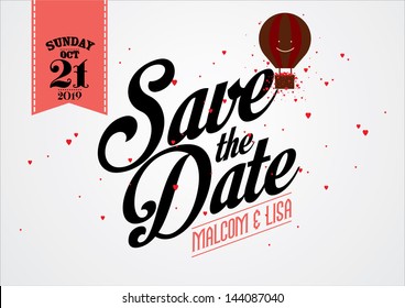 save the date template vector/illustration