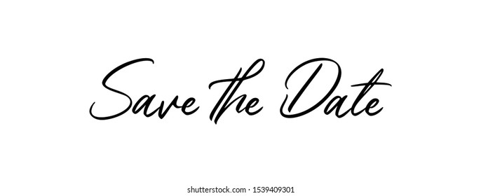 Save the date text, calligraphy design