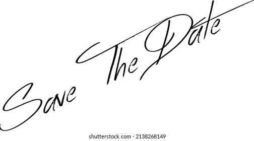 Save the Date text sign illustration on white background