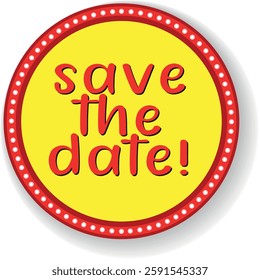 Save The Date Thumbtack. Save the Date Note. post it note with Yellow background in the words save the date. eps