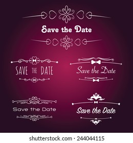 Save the Date titles with Calligraphic Design Decorative Elements