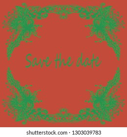 Save the date - trend doodle frame.