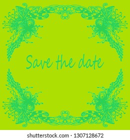 Save the date - trend doodle frame.