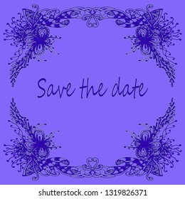 Save the date - trend doodle frame.