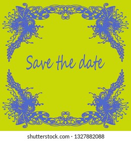 Save the date - trend doodle frame.