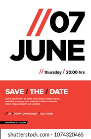 Save The Date Typographical Invitation Design