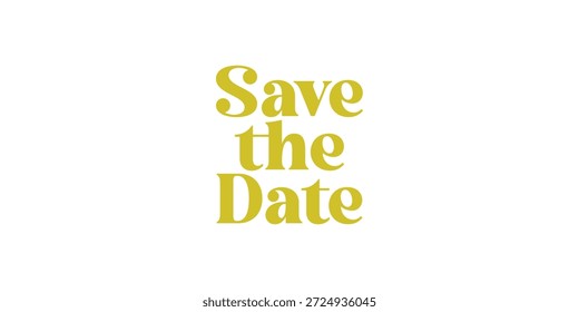Salve a Tipografia de Data - Elegante Serif Lettering para Casamento e Anúncio de Evento
