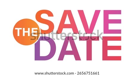 Save the Date Typography isolated Design on White Background