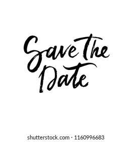 Save the date - unique handdrawn typography poster. Vector phrase for wedding invitations, cards and flyers.