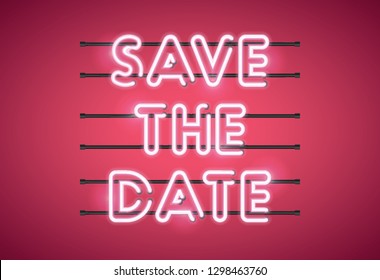 Save the Date Valentine's Day glowing neon sign